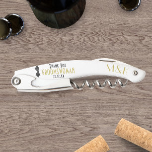 Groomswoman Thank You 1920s Gatsby Wedding Favor Waiter's Corkscrew