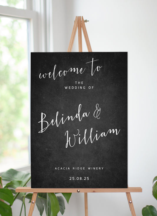 Hand Drawn Script Wedding Sign by Nicole C.