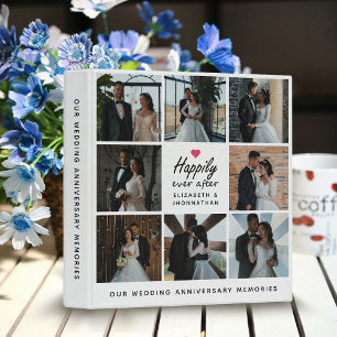Happily Ever After Pink Heart Wedding Photo Album 3 Ring Binder