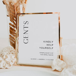 HARLOW Bathroom Basket Wedding Sign Mens Room