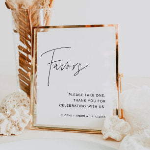 HARLOW Minimalist Wedding Favors Sign