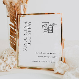 HARLOW Sunscreen And Bug Wedding Sign