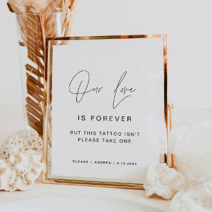 HARLOW Temporary Tattoo Table Wedding Sign