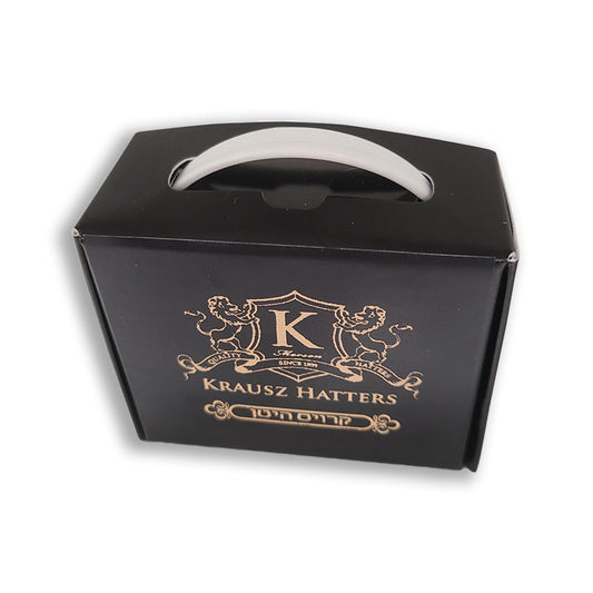 Personalized Hat Box With Chocolate Hat. In Black Or White.