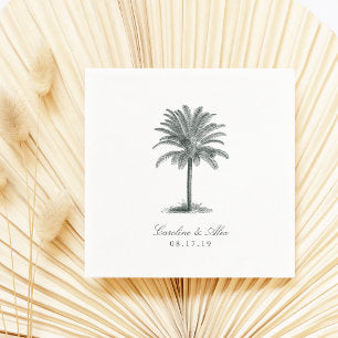 Havana Palm Wedding Paper Napkins