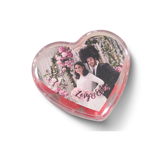 Acrylic Heart Favor Box With Photo (Contents Not Included)