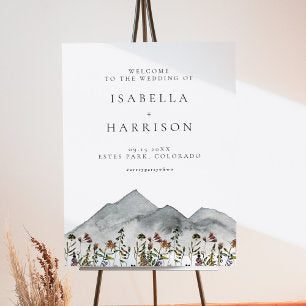HEIDI Bohemian Mountain Wildflower Wedding Welcome Foam Board