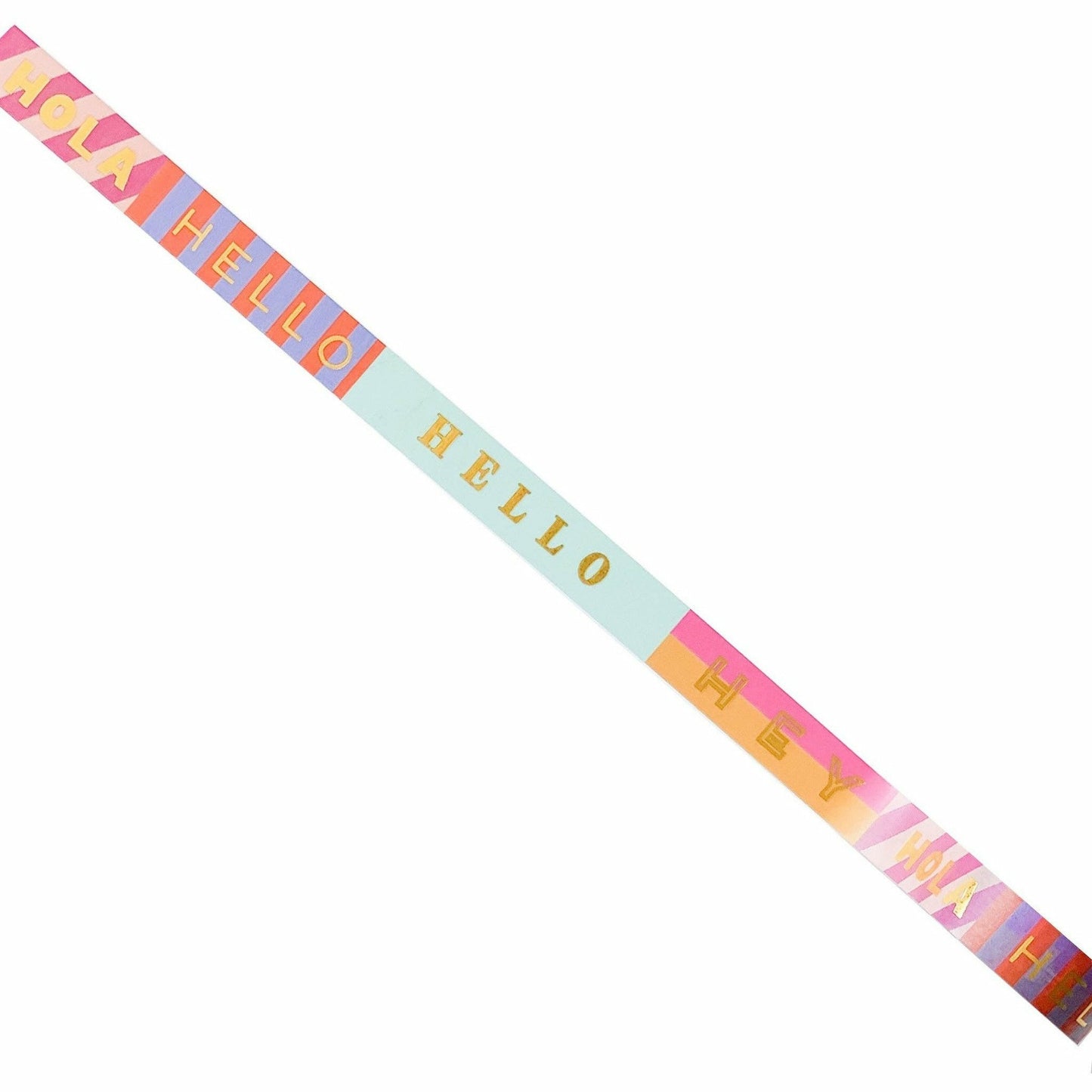 "Hello, Hola, Bonjour, Hey" Fun and Colorful Greetings Washi Tape