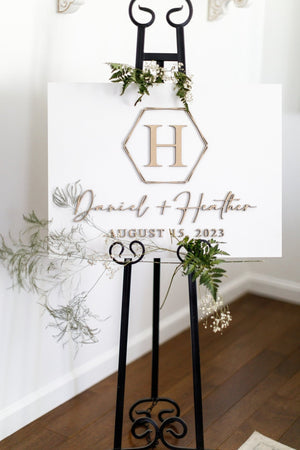 Daniel + Heather Wedding Welcome Sign