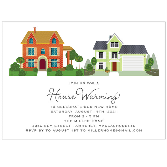 Little Neighborhood Homes House Warming Party Invitation