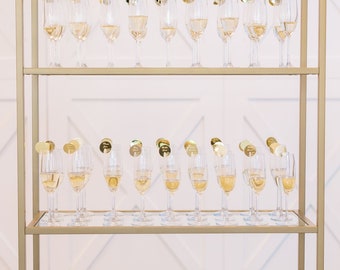 Champagne escort display,Custom Name tags,champagne wall,Personalized Drink charm,Place Setting,Engraved Place Cards,wedding drink tag