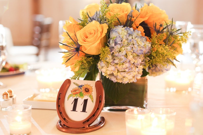 Horseshoe Wedding Table Numbers, Wedding Decor Table Numbers, Rustic Table Numbers