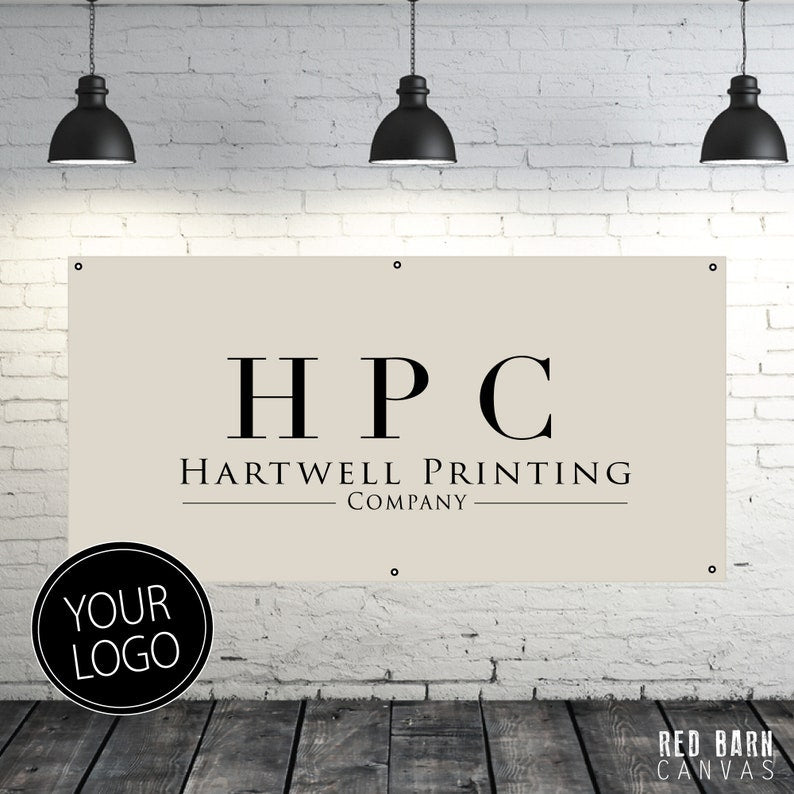 Large Custom Logo Canvas Banner: XL Trade Show Sign With Your Logo