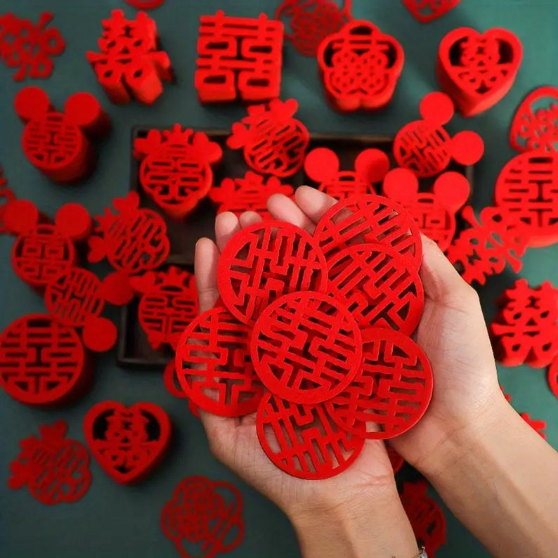 30 pcs Chinese Double Happiness å� Confetti | Wedding Decoration