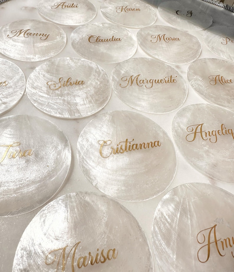 Gorgeous Capiz Shell Place Cards