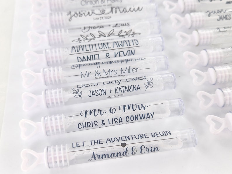 30 personalized bubble labels for bubble wands, custom printed, labels for favors, clear gift labels, bridal shower, custom wedding labels