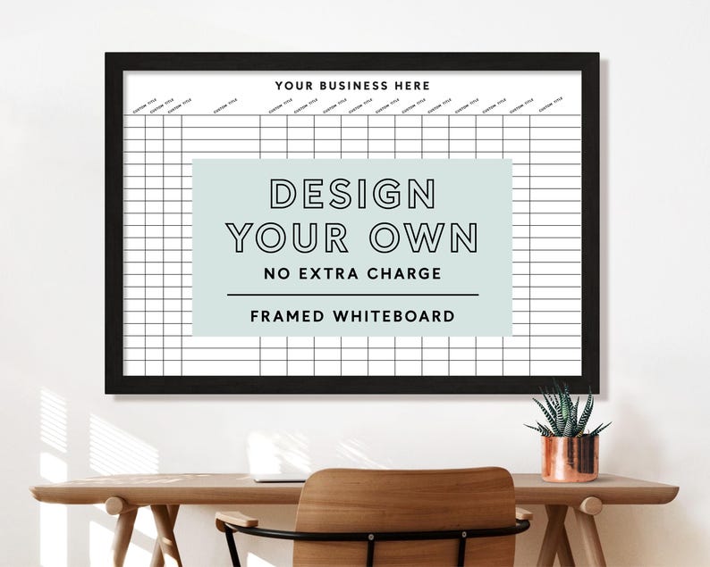 Design Your Own Custom Dry-Erase Board | Business Organizer | Premium Acrylic with Frame Options | Fully Customizable Layout