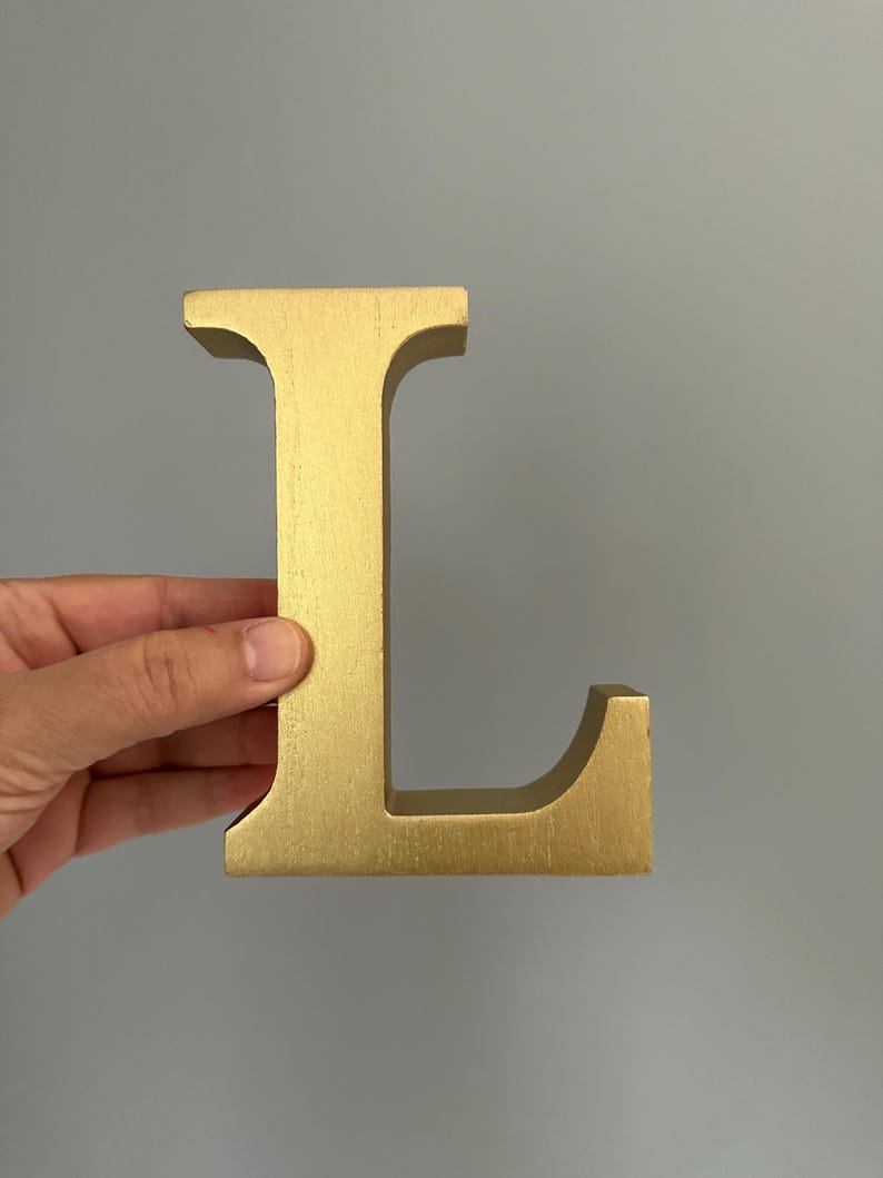 Gold letters/ Wood Letter ABC/ 5-6" Letters/ 5 inch letter/You pick Letter/Wedding Decor/Rustic/ Initials/SHELF Letter/Industrial