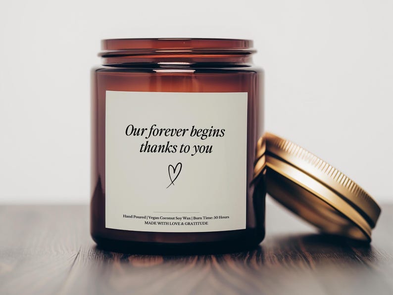 Our Forever Begins Thanks to You, Wedding Officiant Gift, Officiant Gift, Wedding Favor Candle, Wedding Officiant Candle, Candle Gift