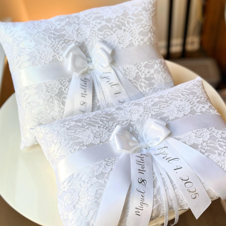 Kneeling Pillows White Two Church Pillows Personalized Custom Kneeling Pillows for wedding White Large Pillows Prayer Pillows with Lace