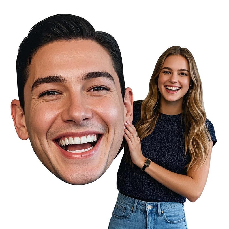 1pc, Custom Big Head on a Stick, a Durable Alternative to Cardboard Cutouts, Made of Waterproof Corrugated Plastic, for Parties, Weddings
