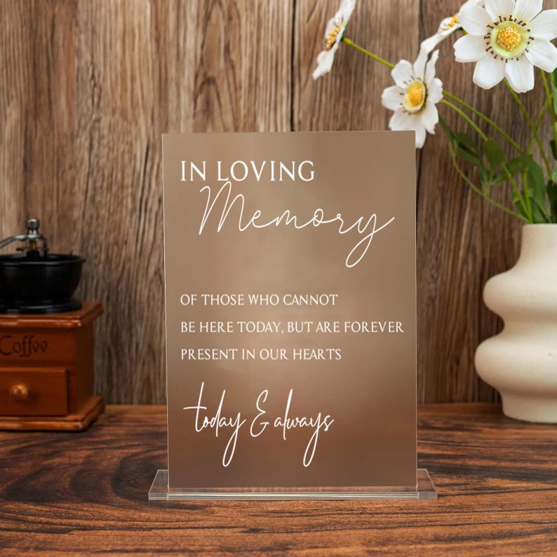 In Loving Memory Wedding Sign, Wedding Memorial Sign, Lost Relatives Wedding Sign, In Memory Sign, Memorial Table Sign, Modern Wedding Decor