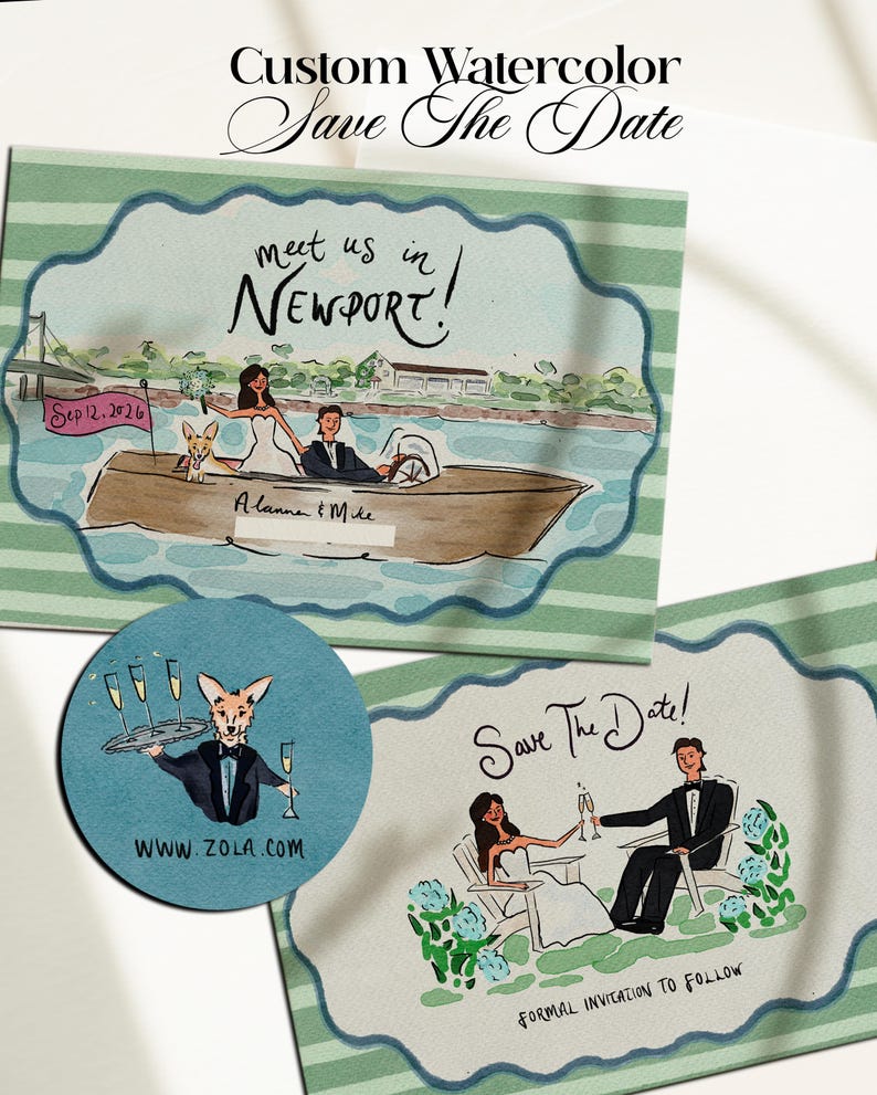 Custom Watercolor Wedding Invitations: Whimsical, Colorful & Chic