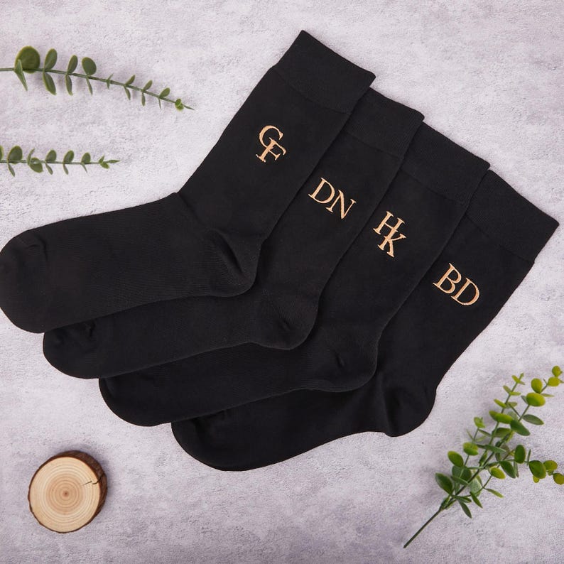 Embroidery Groomsmen Socks for Wedding, Custom Groomsman Socks, Personalized Groomsman Gift, Father's Day Gift,Gift for Father of Bride