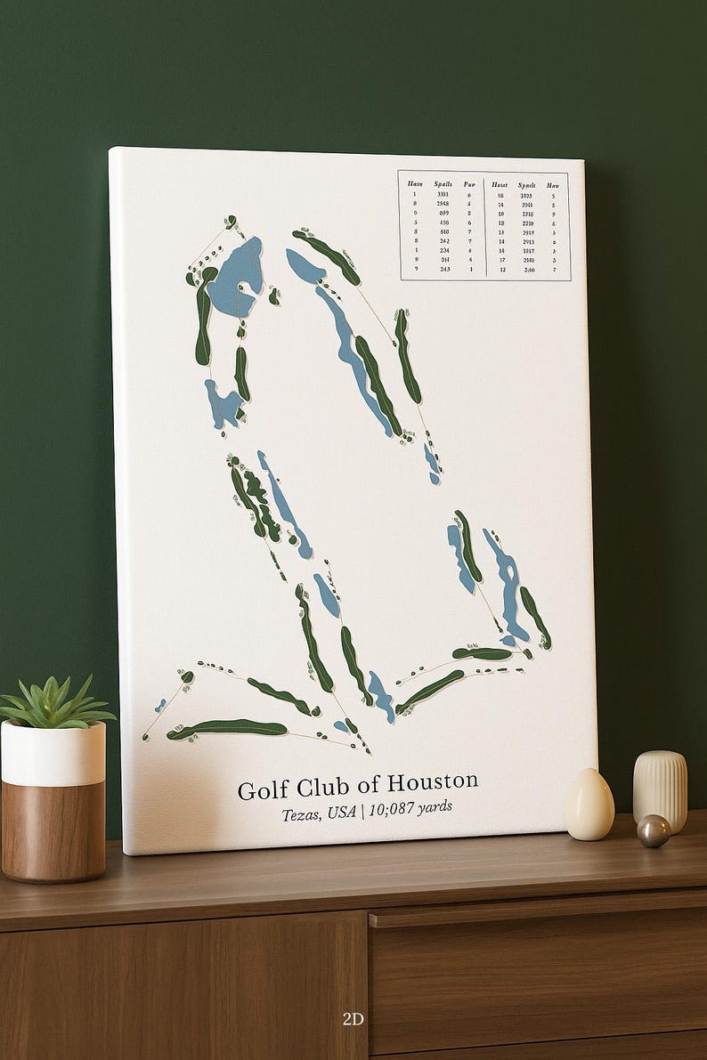 Golf Course Map, Personalized Gifts, Wall Decors, Course Prints, Golf Map Poster, Custom Golf Art, Personalized Golf Course Prints, Golf Art