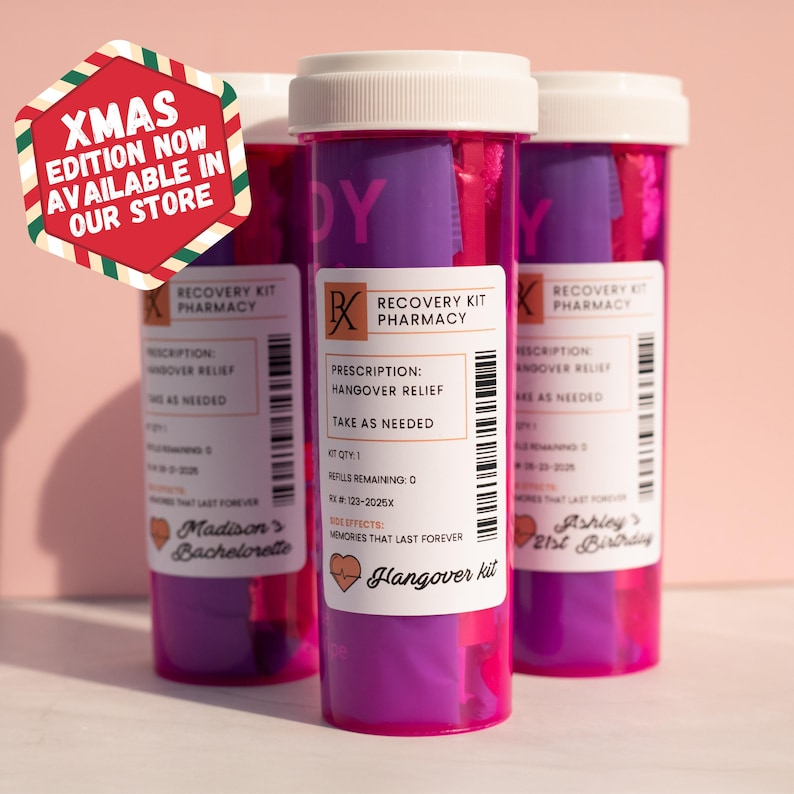 Hangover Recovery Kit: Filled Prescription Bottle Party Favor, Bridesmaids Gift