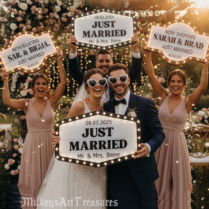 Custom Wedding Bottle Service Marquee Sign: Personalized Marquee Decor, Wedding Party Sign, Wedding Gift For Couple