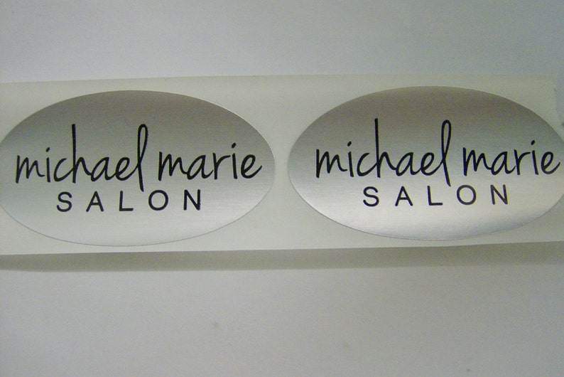 500 Custom Printed Stickers, Gold or Silver Labels, Oval 3" x 1-5/8", on a roll