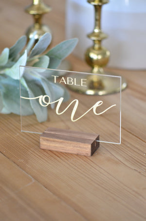Acrylic Modern Calligraphy Table Numbers - TN7
