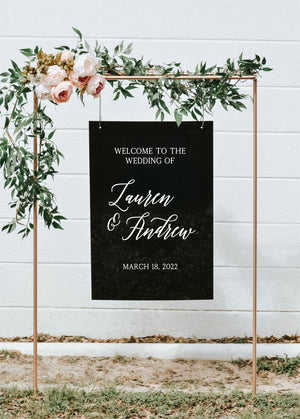 Solid Painted Back Welcome Sign- Modern Calligraphy - WS34