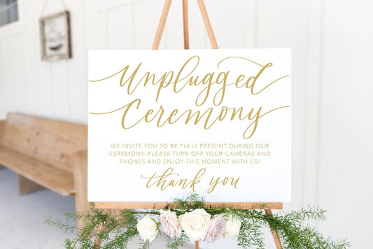 Unplugged Wedding Ceremony Sign