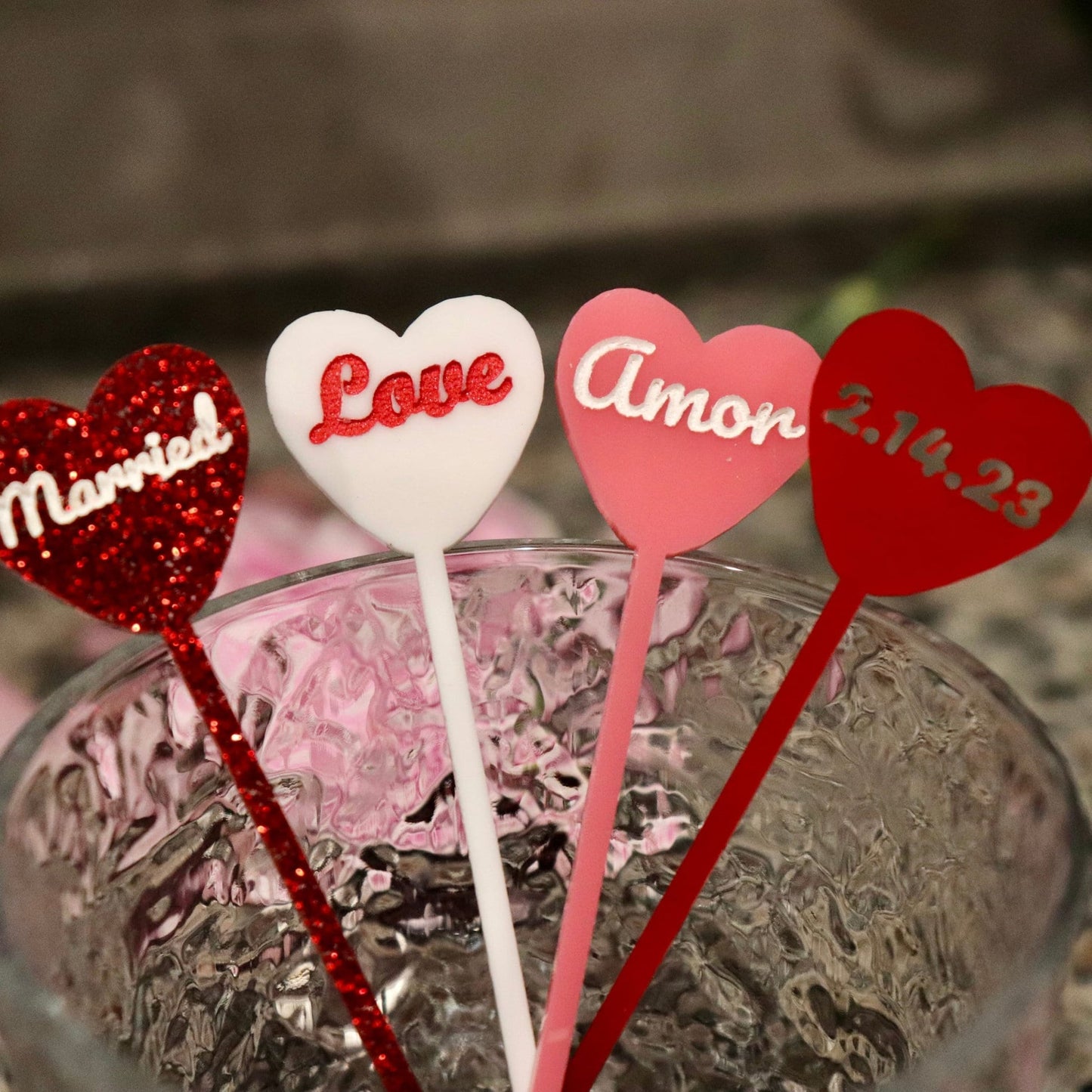Heart Party Favors Drink Stirrer, Set of 12