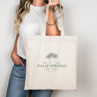 Palm Springs Girls Trip Bachelorette Canvas Tote Bag