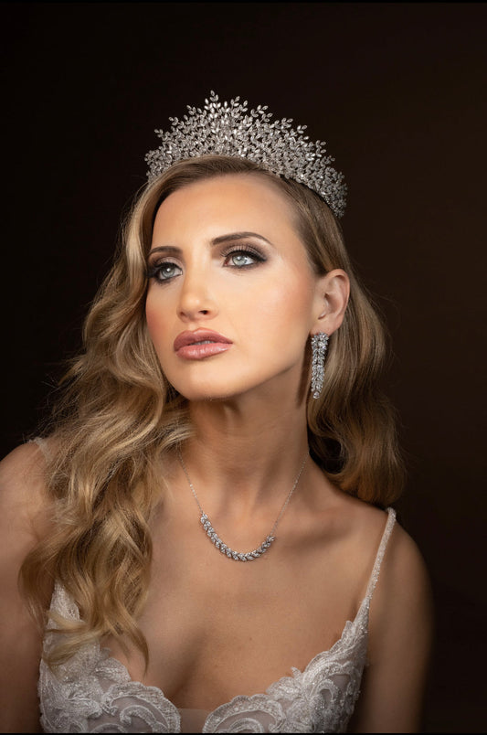 Antonella Leaf 3-D Swarovski Tiara