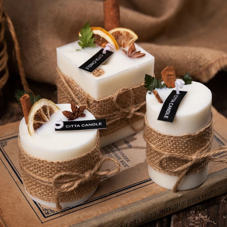 Dry Lemon & Cinnamon Aromatherapy Candle