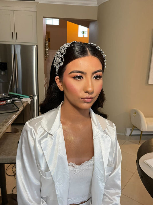 Ellee Real Bride Adorned With Viviana Swarovski Hair Comb, Wedding Headpiece