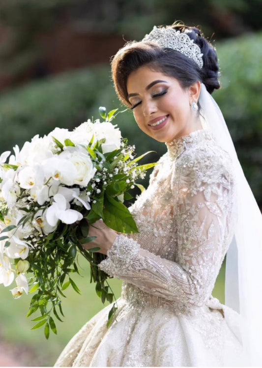 Ellee Real Bride Adorned With Georgian Swarovski Bridal Crown