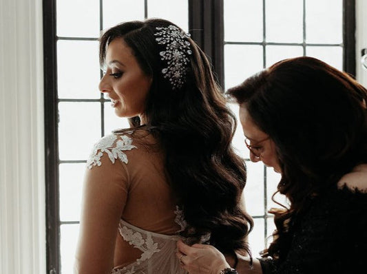 Amour Swarovski Side Piece, Swarovski Wedding Headpiece