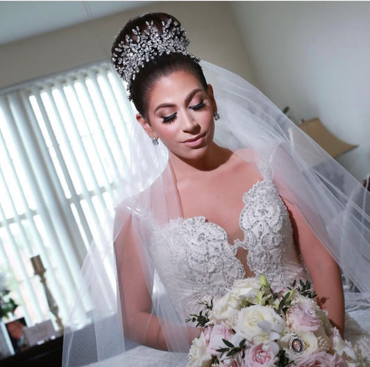 Adele Wedding Luxurious Headpiece, Swarovski Crystals