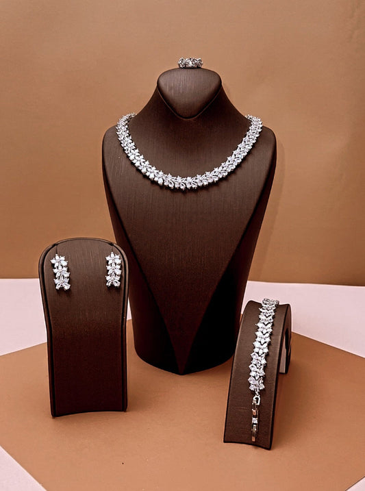 Precious Jewelry Set With Necklace, Bracelet, Earrings And Ring *Final Sale*