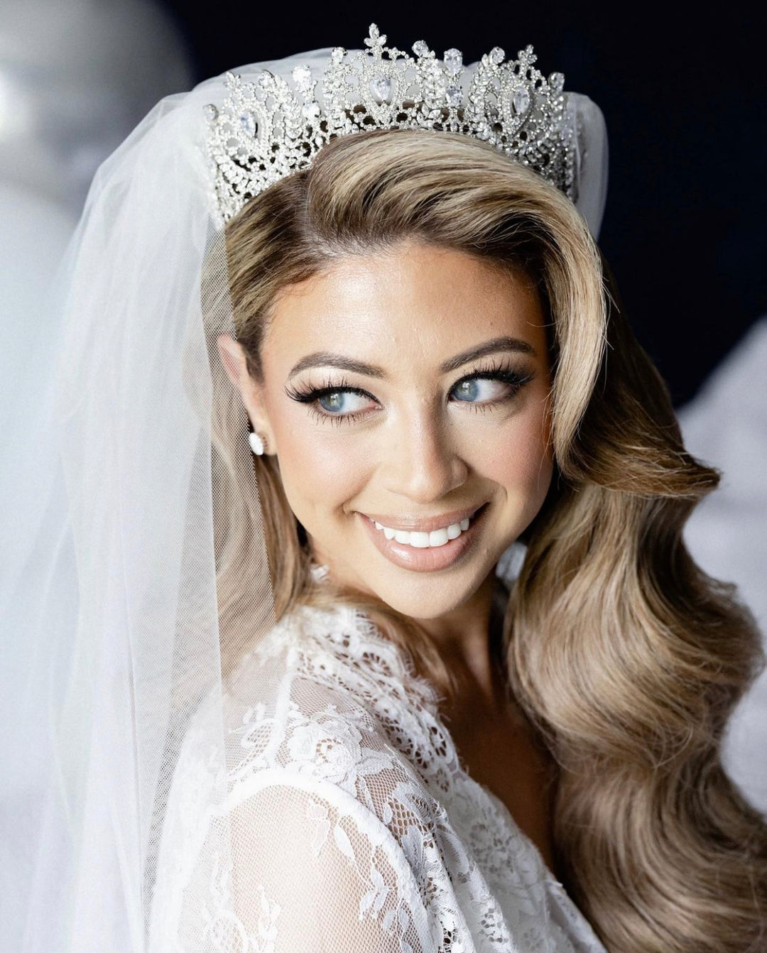 Angelika Bridal Crown With Swarovski Crystals & Stunning Design