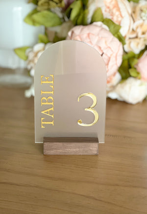 Gold Mirror Arch Acrylic Table Number -TN15