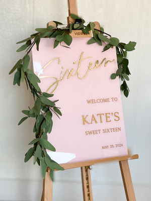 3D Sweet Sixteen Acrylic Sign