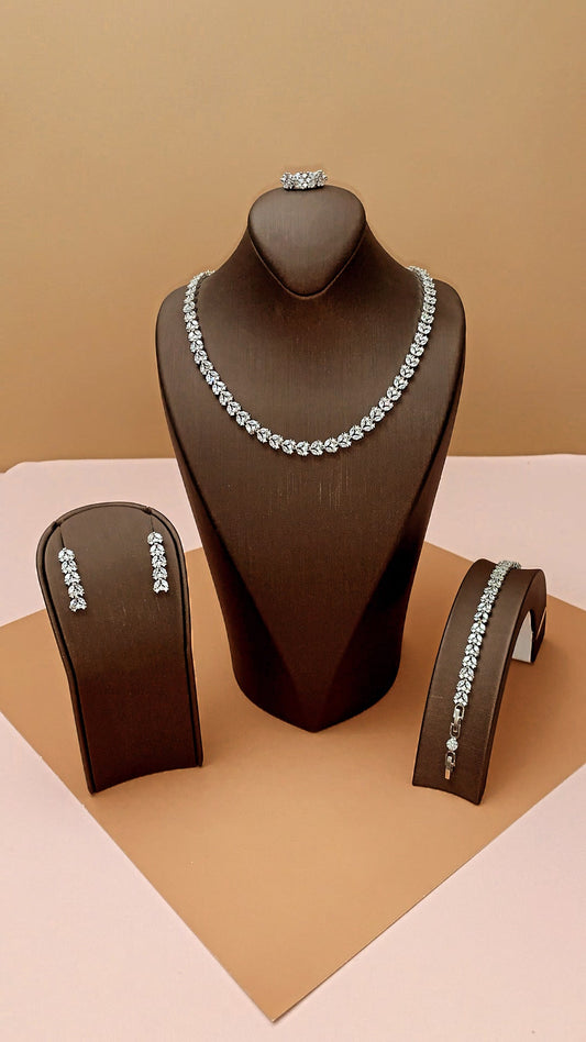 Promise Jewelry Set With Necklace, Bracelet, Drop Earrings, And Ring *Final Sale*