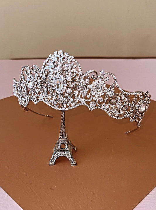 Spencer Royal Swarovski Bridal Crown, Glorious And Stunning Wedding Crown