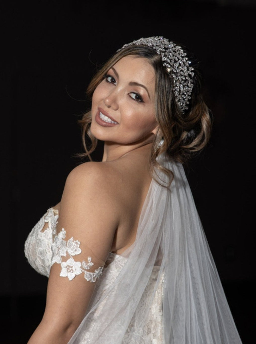 Raiya Bridal Headpiece, Swarovski Wedding Headband